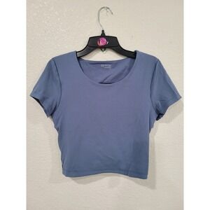 Offline by Aerie Women's Blue Twist Back Crop Top T-Shirt Athleisure Size M #19‎
